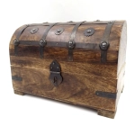 Wooden casket with metal decorations