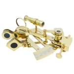 Brass sextant in box