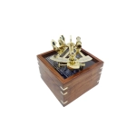 Brass sextant in box