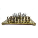 Large, exclusive brass chess pieces - Archers 44x44cm