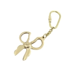 Fashion designer keychain - brass scissors