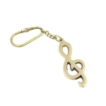 Brass music keyring - treble clef
