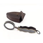 Travel magnifier in a leather case
