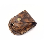 Lockable compass with chain and leather case
