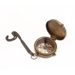 Lockable compass with chain and leather case