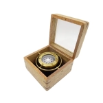 Gimble Tilt Compass in a wooden box
