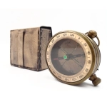 Brass compass in a leather case
