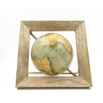 Decorative globe in a wooden frame