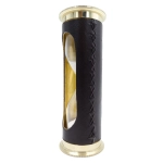 Hourglass 5 min. With world clock and perpetual calendar in leather case