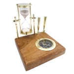 Desk Set Hourglass Compass and Pen Holders