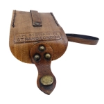 Magnetic compass in a leather case