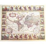 Historická mapa světa - Nova Totius Terrarum reprint - N. I. Piscator, 1652.