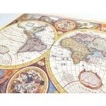 Retro World Map - John Speed, 1651 - reprint