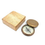 Tourist compass in a wooden box