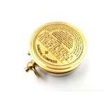 Brass compass with sundial in a wooden box