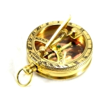 Brass sundial with compass with opening lid