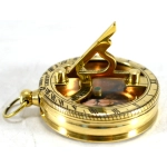 Brass sundial with compass with opening lid