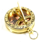 Brass sundial with compass with opening lid