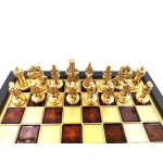 Exclusive metal chess Macedonian Dynasty - Chessboard 20x20cm