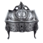 Silberne Metallschatulle