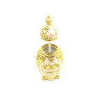 Replika Fabergého vejce - bílé a zlaté, s motivem růže
