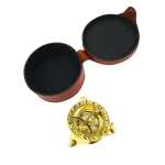 Brass Compass and Sundial in Leather Case