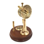 Nautical Desk Set: Telegraph with Clock, Compass and Pen Stand