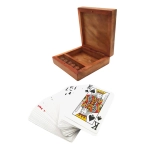 Cards and Dice in a Wooden Box - Elegance and Tradition in the Game!