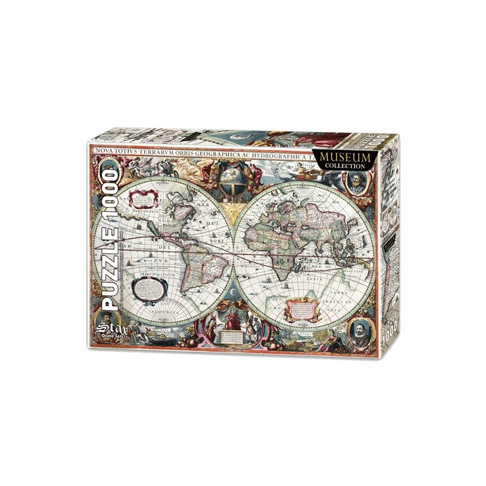 Retro World Map Orbis Terrarum - A Journey Through History in 1000 Elements