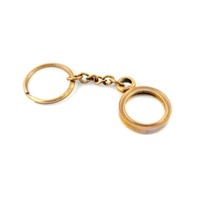 Exclusive key ring - magnifying glass - brass