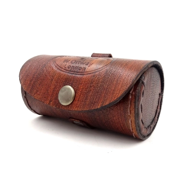 Brass and leather telescope in a leather case