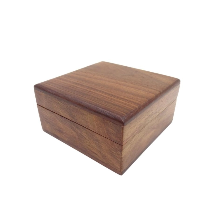 Brass lenticular compass in a wooden box