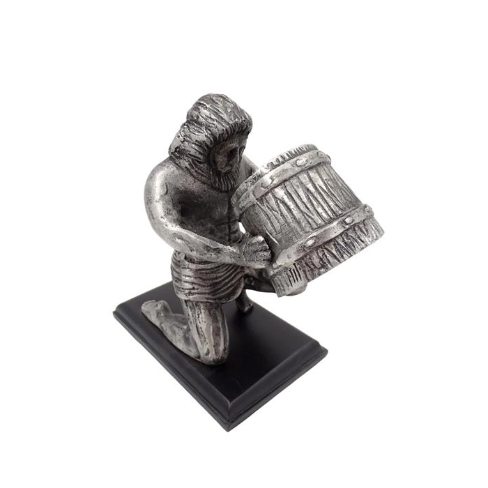Aquarius - a decorative metal figurine on a wooden base