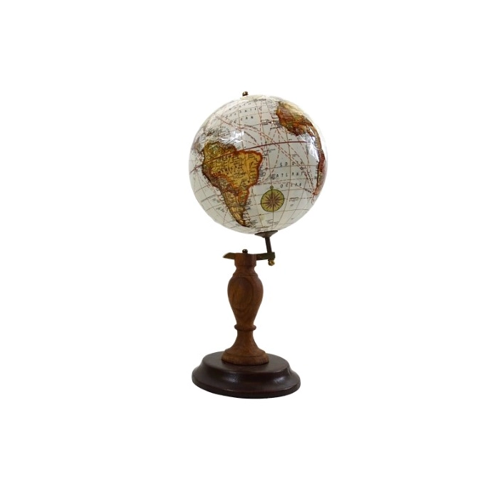 A globe on a wooden base