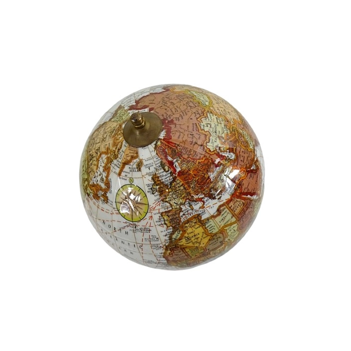 A globe on a wooden base