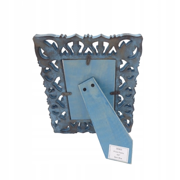 Blue wooden photo frame, photo size 15x10 cm