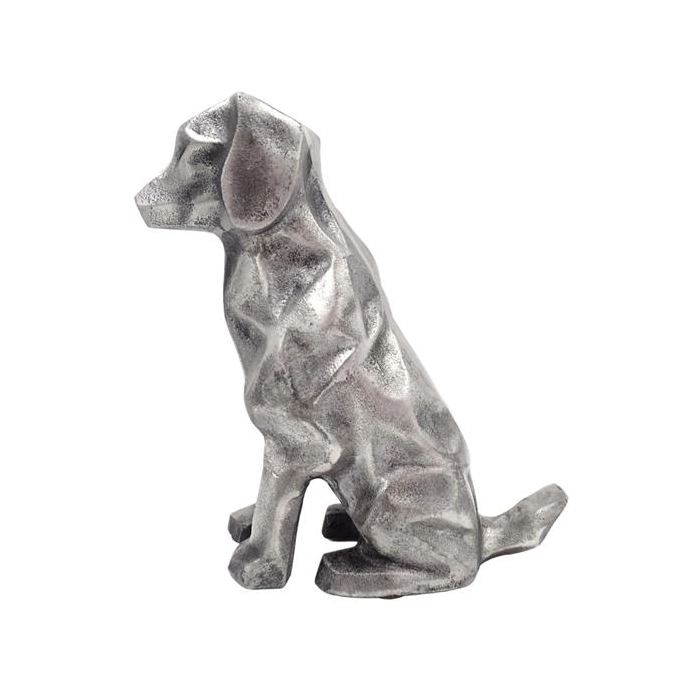 Dog figurine, 26 cm, aluminum