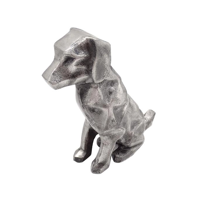 Dog figurine, 26 cm, aluminum