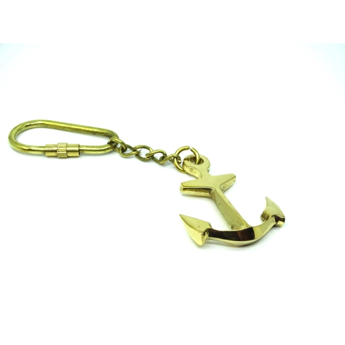 Exclusive key ring - anchor - brass