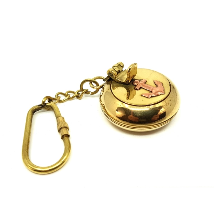 Brass nautical ashtray keychain