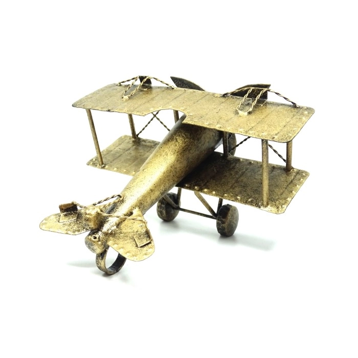 Figurine of a retro biplane - metal