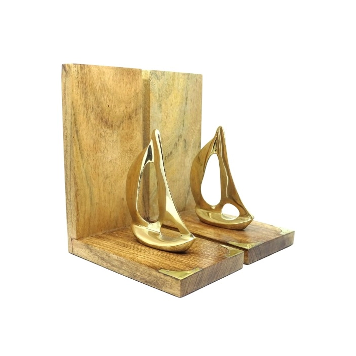 Bookends - brass yachts (2 pieces)