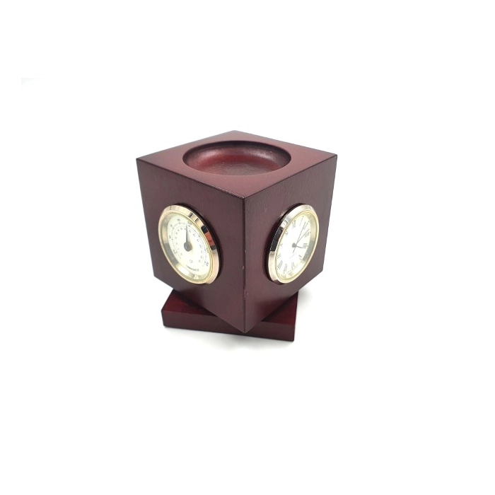 Würfeluhr mit Thermometer und Hygrometer