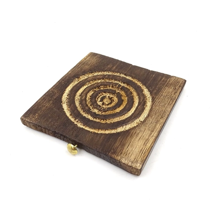 Wooden cup pads 6 pcs + house stand
