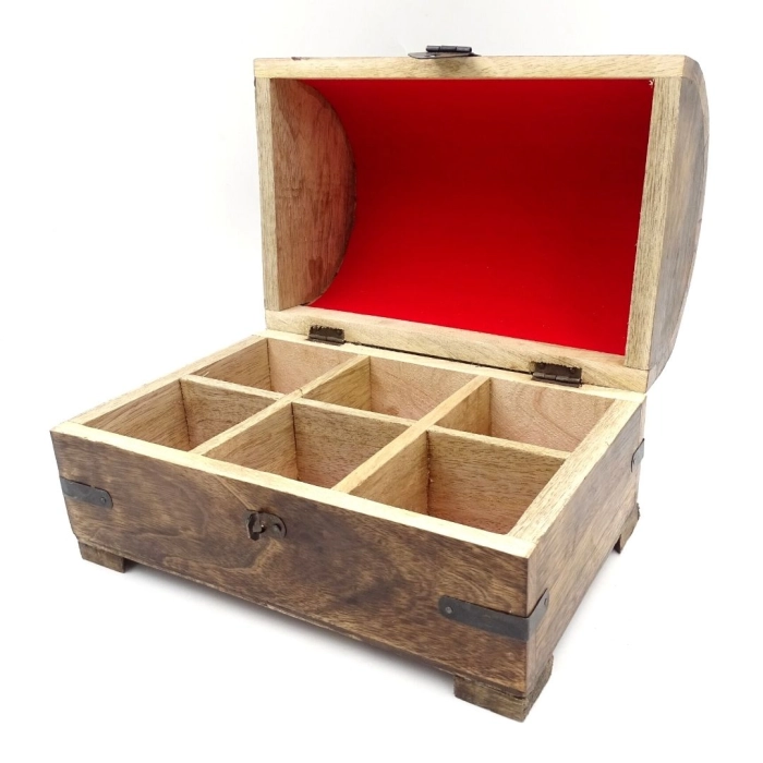 Wooden casket with metal decorations