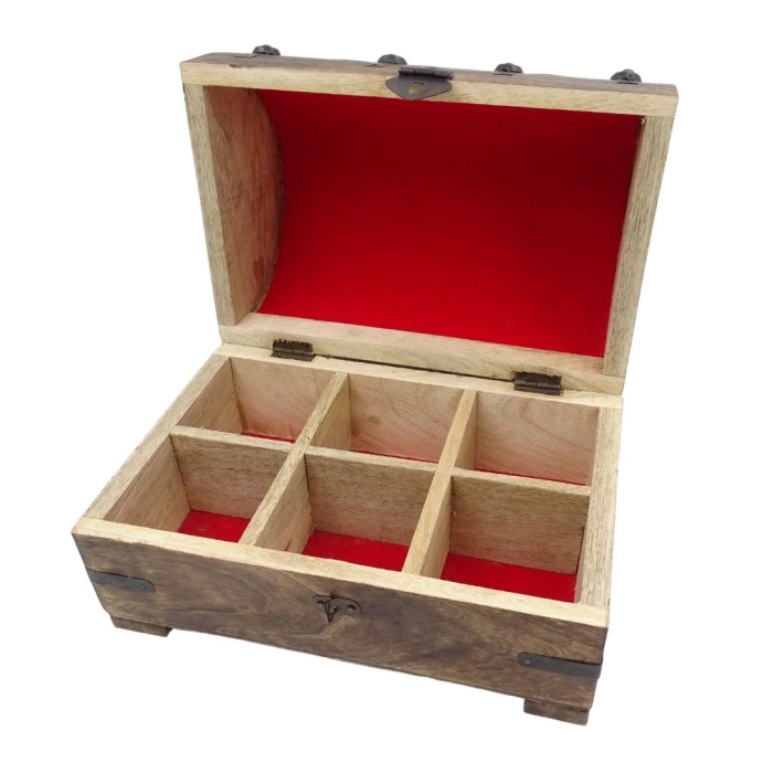 Wooden casket with metal decorations