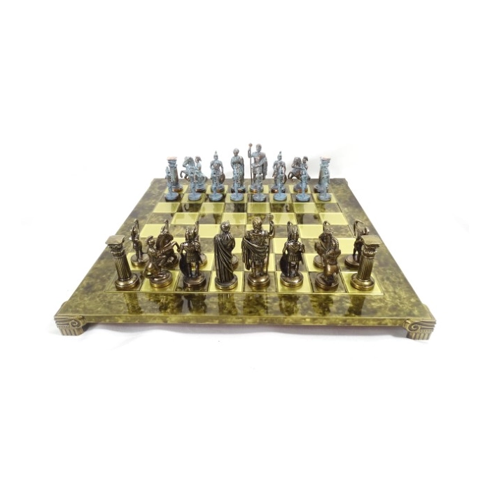 Large, exclusive brass chess pieces - Archers 44x44cm