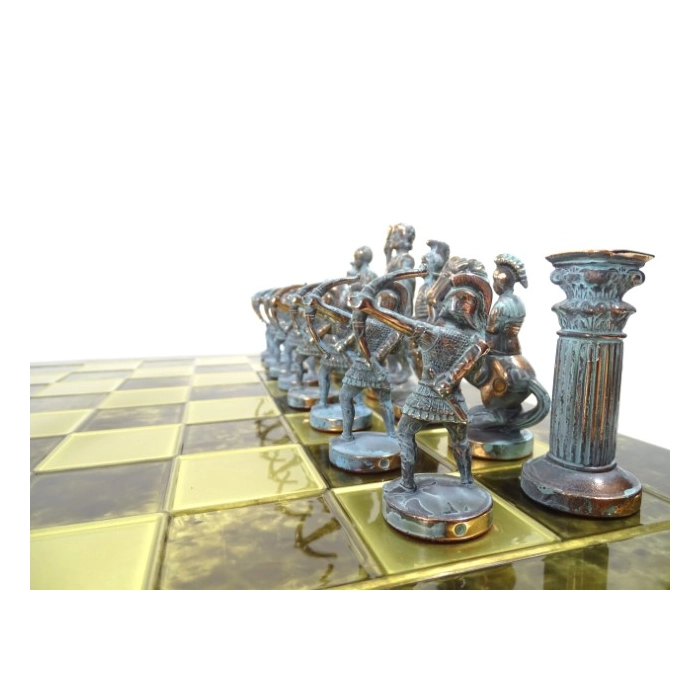 Large, exclusive brass chess pieces - Archers 44x44cm