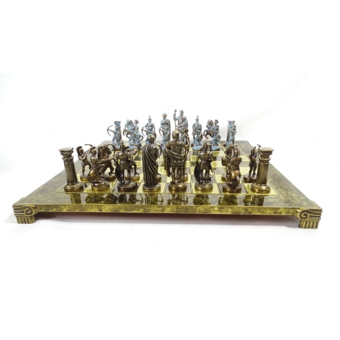 Large, exclusive brass chess pieces - Archers 44x44cm