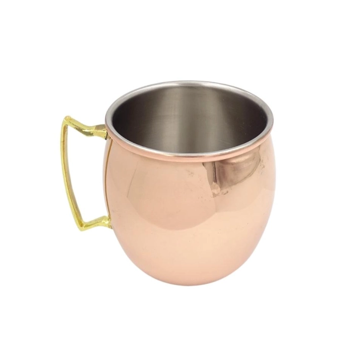 Steel mug covered with a copper layer